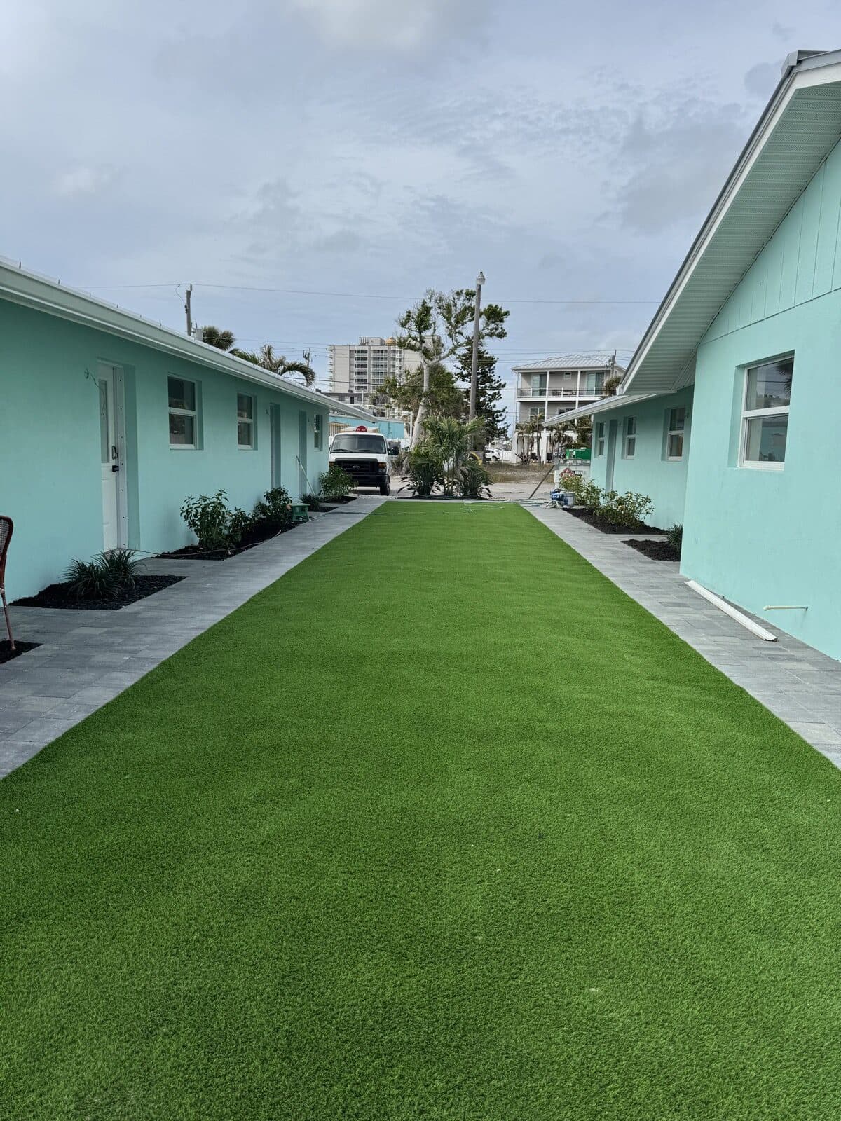 Artificial turf courtyard commercial property Fort Myers Beach