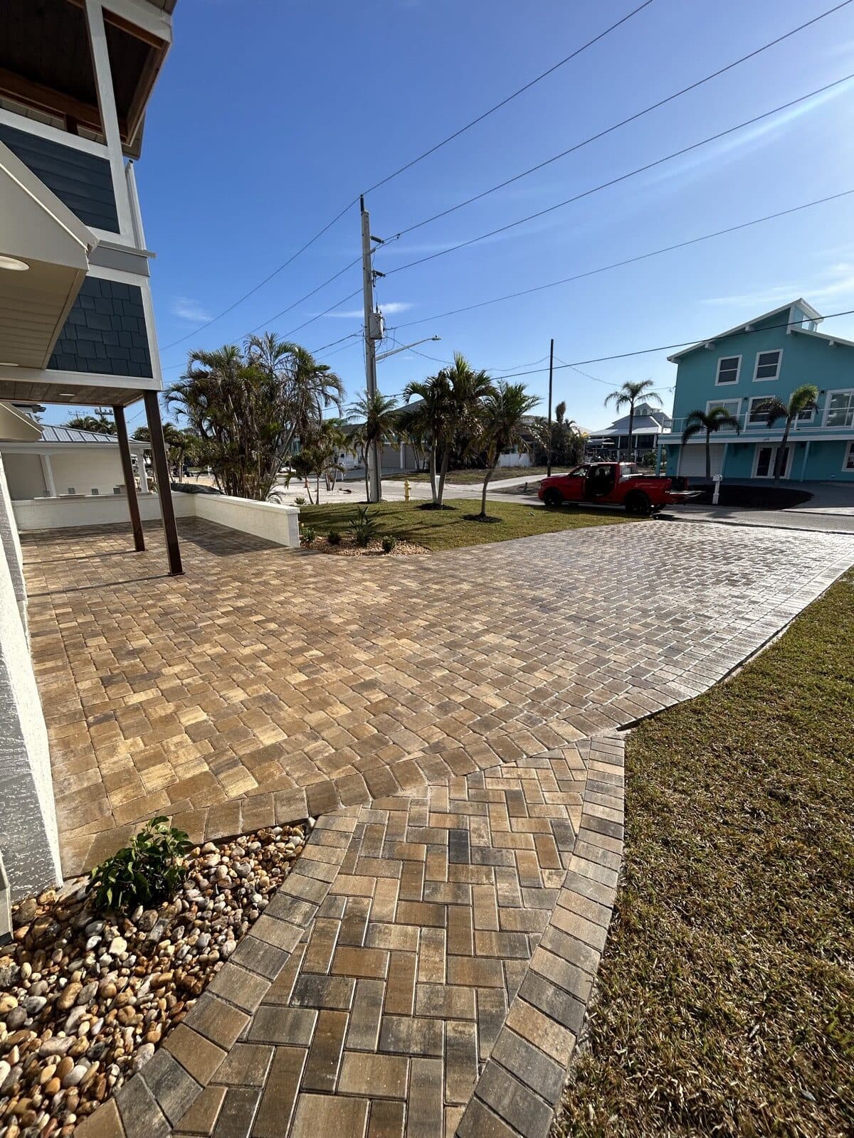 Paver driveway and entry walkway in Cape Coral